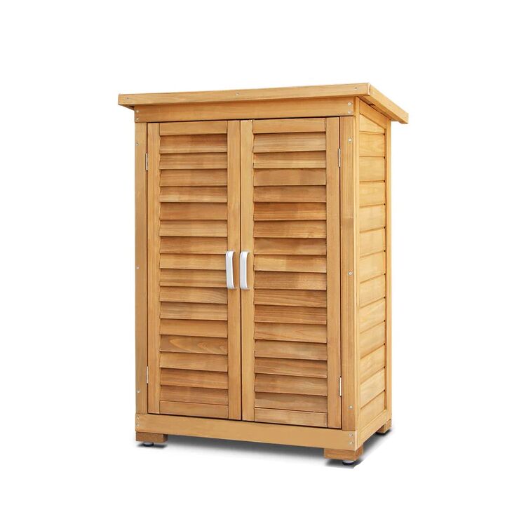 Wooden Outdoor Storage Cabinet with Adjustable Shelf