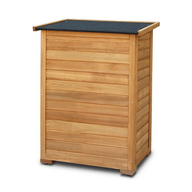 Wooden Outdoor Storage Cabinet with Adjustable Shelf