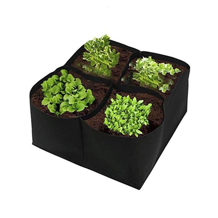 Divided Fabric Planter Bags with 4 Compartments for Gardening