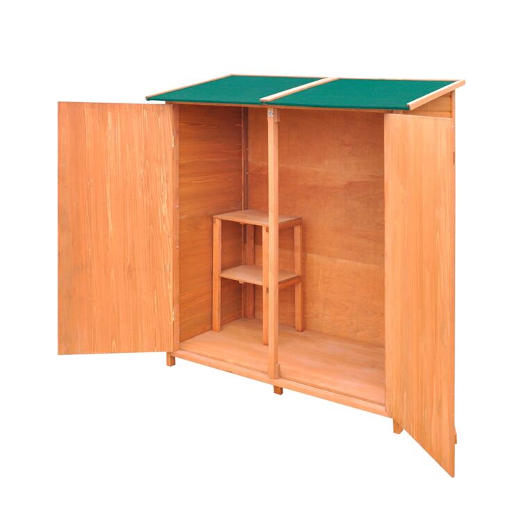 Large Wooden Garden Tool Shed with Waterproof Roof and Storage Shelf