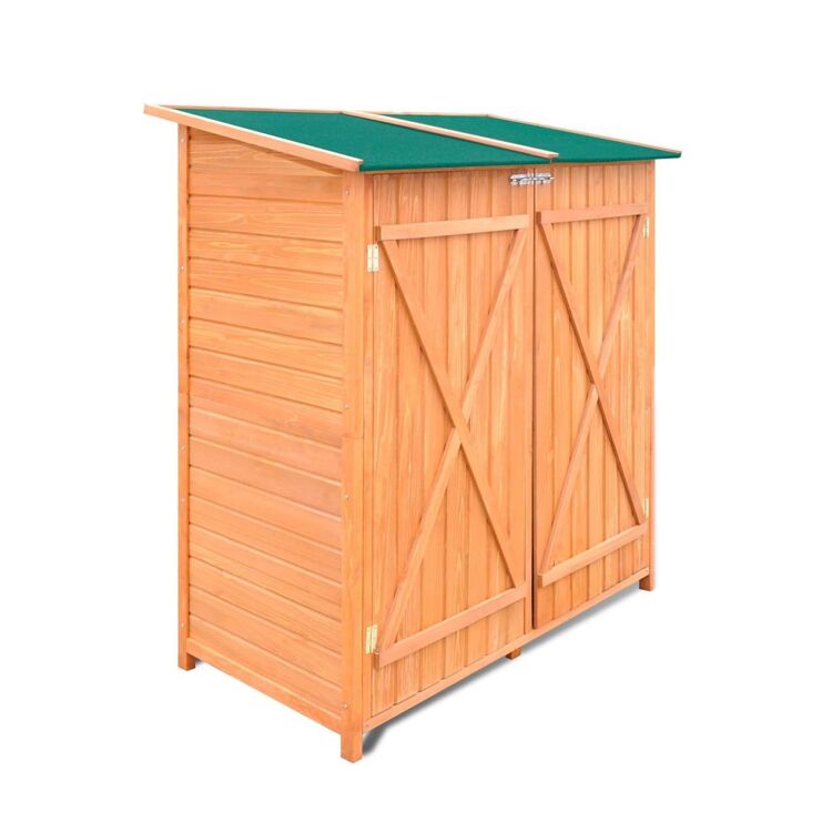 Large Wooden Garden Tool Shed with Waterproof Roof and Storage Shelf