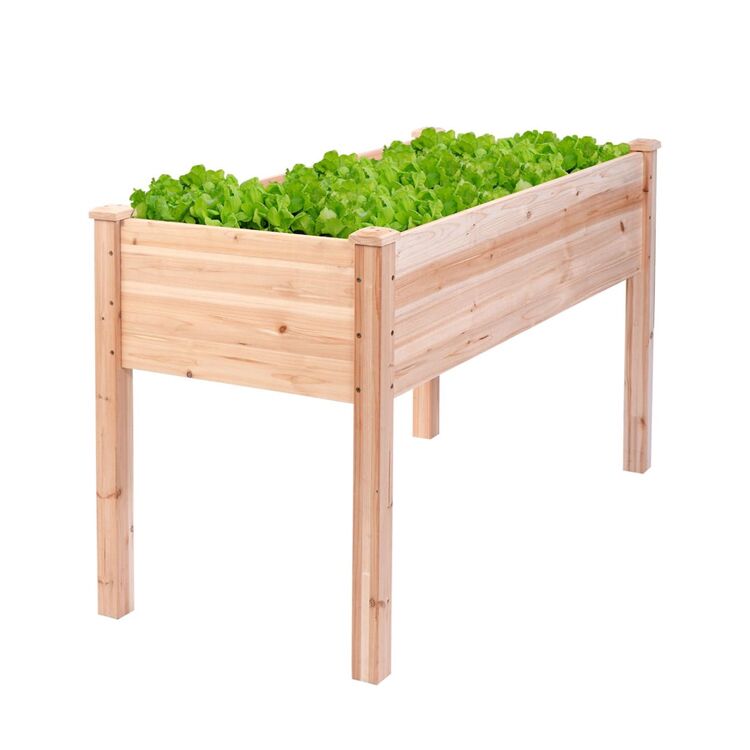 Wood Elevated Raised Garden Bed Planter for Vegetables and Herbs