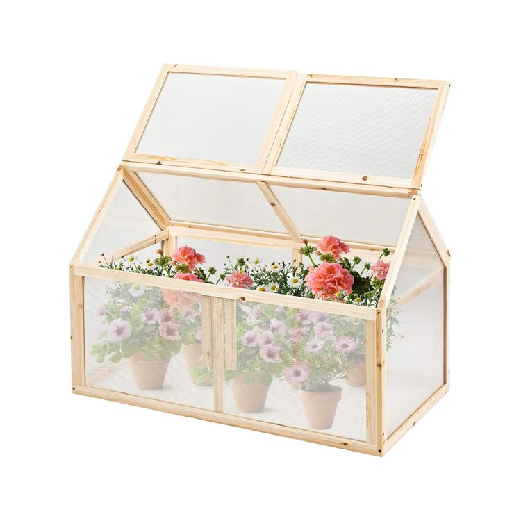 Wooden Cold Frame Greenhouse with Ventilation Lid