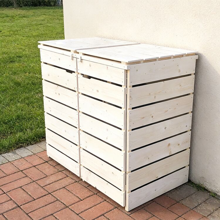 Pine Wood Bin Shelter 134x78x116cm