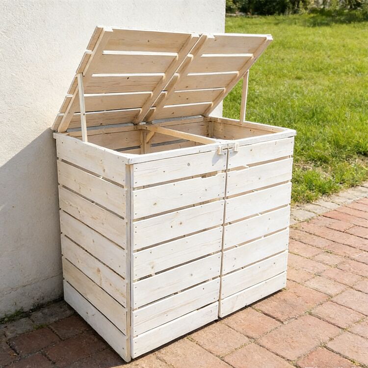 Pine Wood Bin Shelter 134x78x116cm