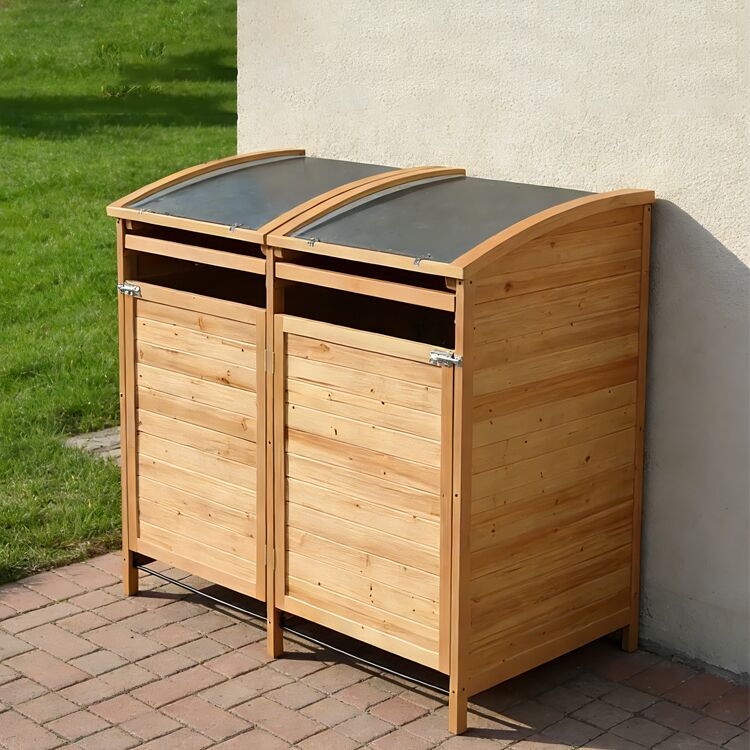 Trash Bin Storage Fir Wood 146x90x124cm