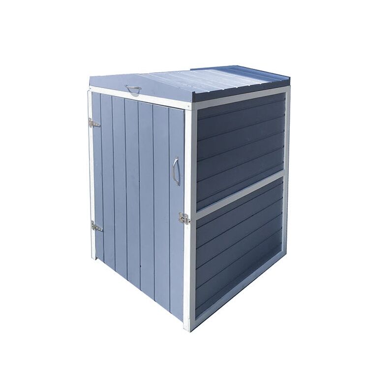 Wooden Outdoor Mobile Trash Bin with Lid