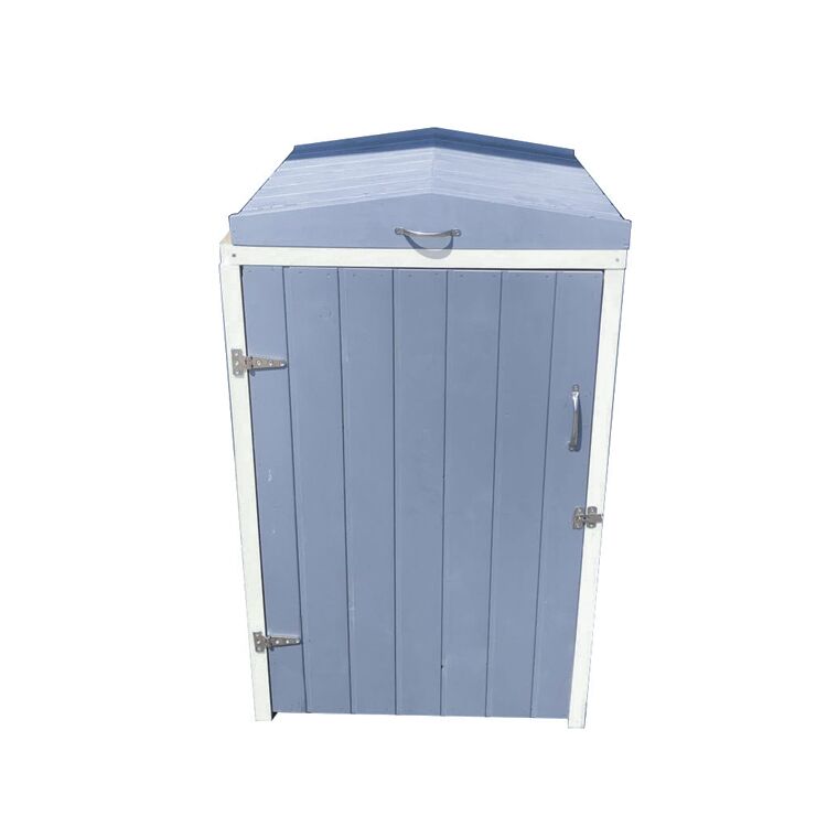Wooden Outdoor Mobile Trash Bin with Lid